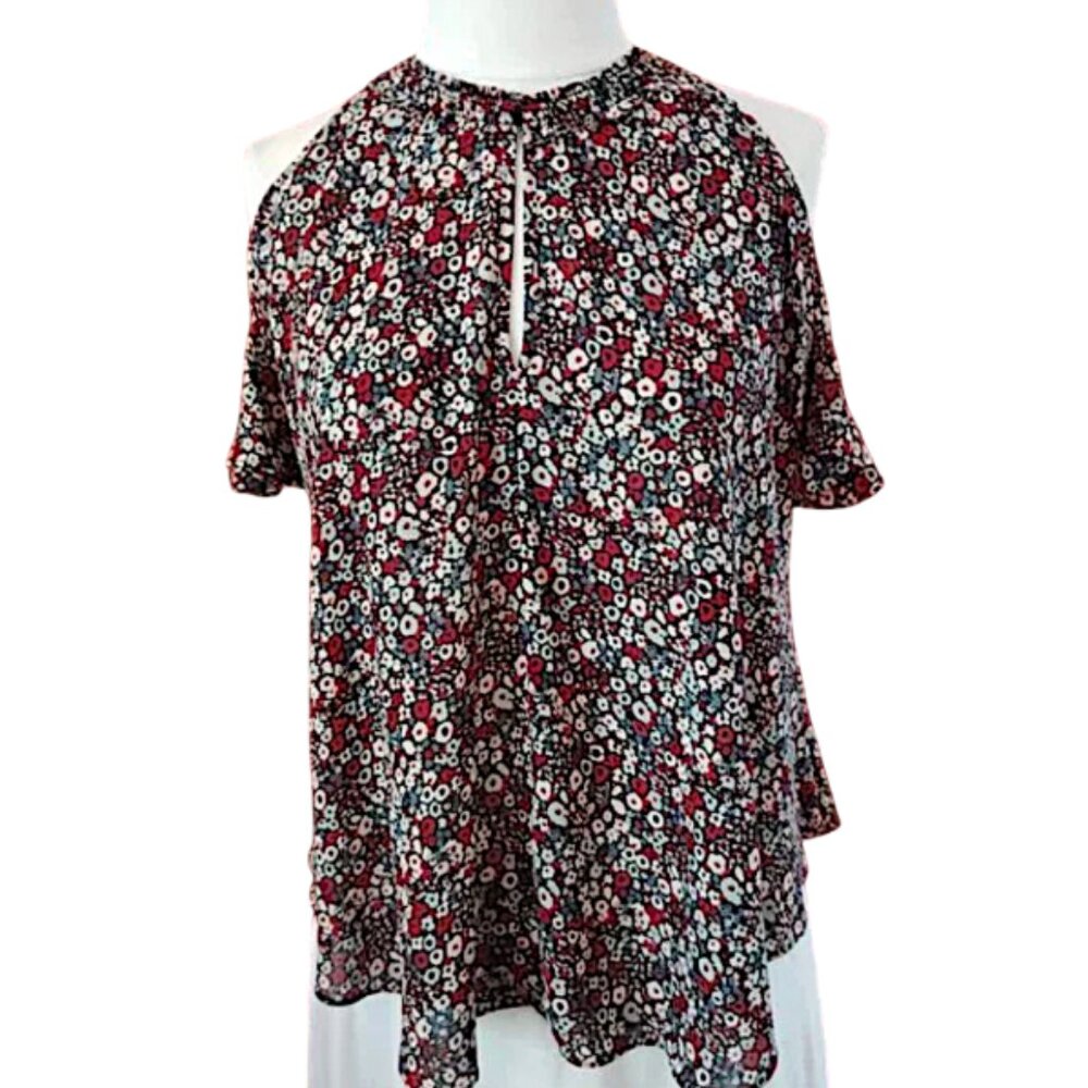 Derek Lam 10 Crosby  Georgette Cold Shoulder Blouse  size 2 - Picture 7 of 11